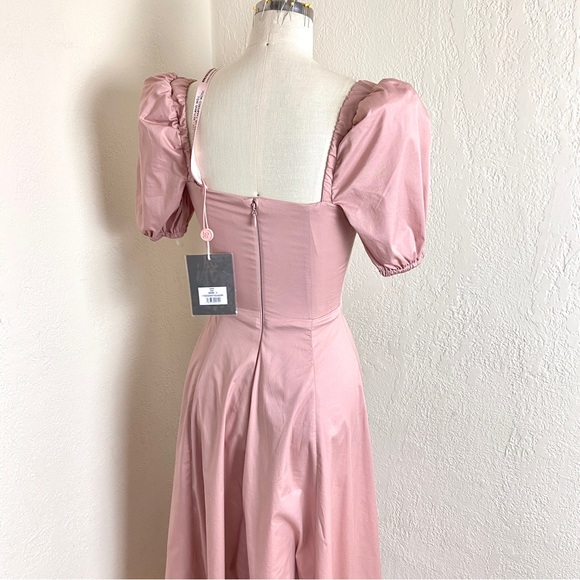 💔SOLD $209 House of CB Tallulah Blush Puff Sleeve Pink Dress - Picture 6 of 12